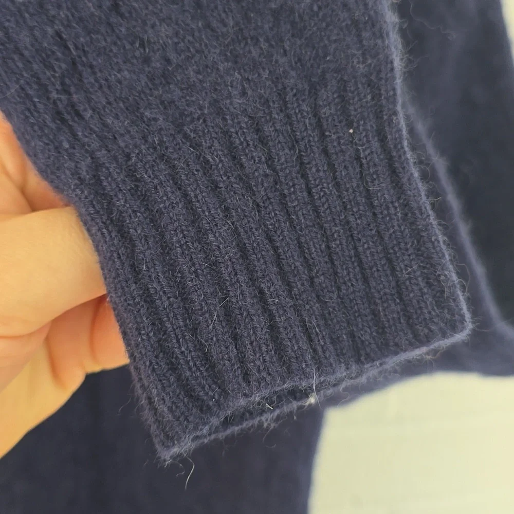 RALPH LAUREN B Label Knitted Cashmere Sweater Navy Blue Size M - Picture 5 of 13